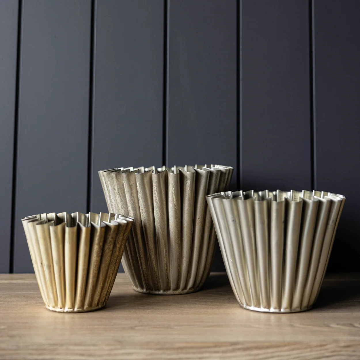 Gold Iron Fluted Planters | By Luxe B Co. | luxe bCO