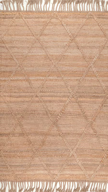 Natural Braided Treillage Tassel 2' 6" x 8' Area Rug | Rugs USA