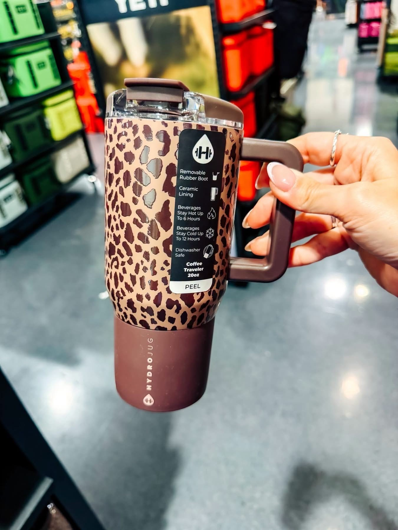 Okayyyy… this leopard print HydroJug coffee traveler is giving coffee run energy. 🤎🐆 The ceramic lining, comfy handle, and removable rubber boot make it even better.

#HydroJug #LeopardPrint #CoffeeLover  #FallVibes #TravelMug #CoffeeGirlie #NewFinds
