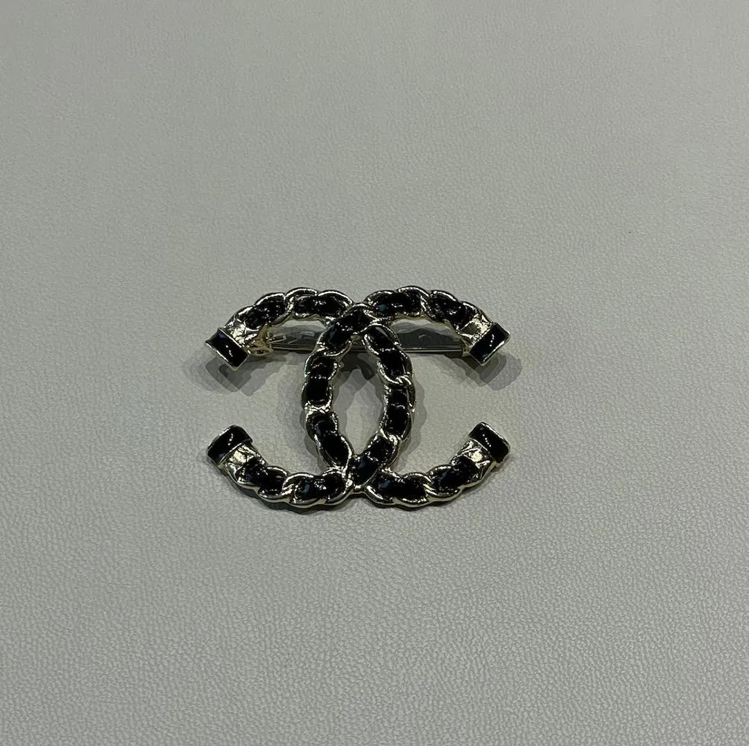 Chanel Vintage Wonderful Gold Tone Brooch With Leather Designer Wedding Gift Fashion Pin Art Deco... | Etsy (US)