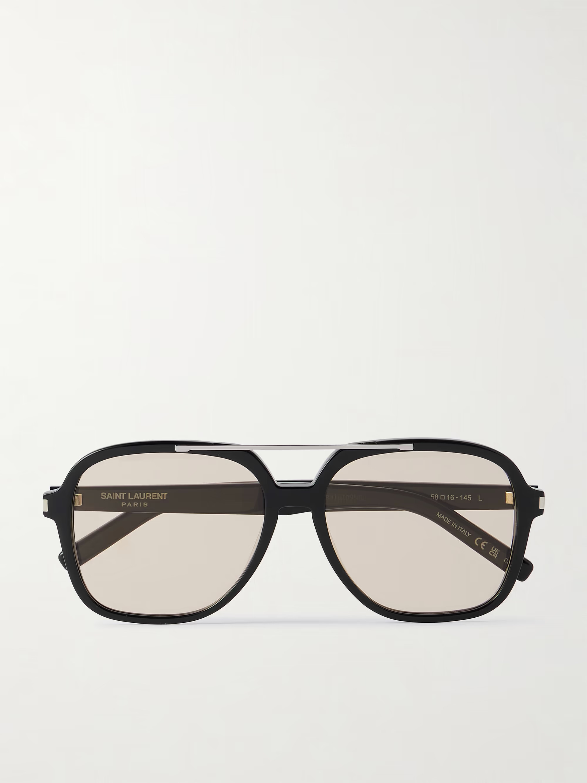 Aviator-style silver-tone and acetate sunglasses | NET-A-PORTER (US)