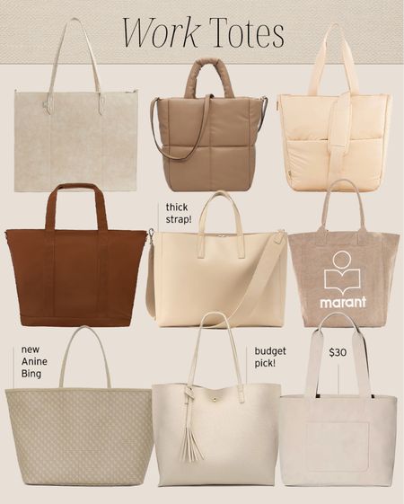 Neutral work totes 

Neutral bags, work bags, neutral purses, tote bag 

#LTKitbag #LTKstyletip