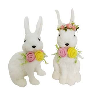 Assorted 14" White Bunny & Flower Decoration by Ashland® | Michaels Stores