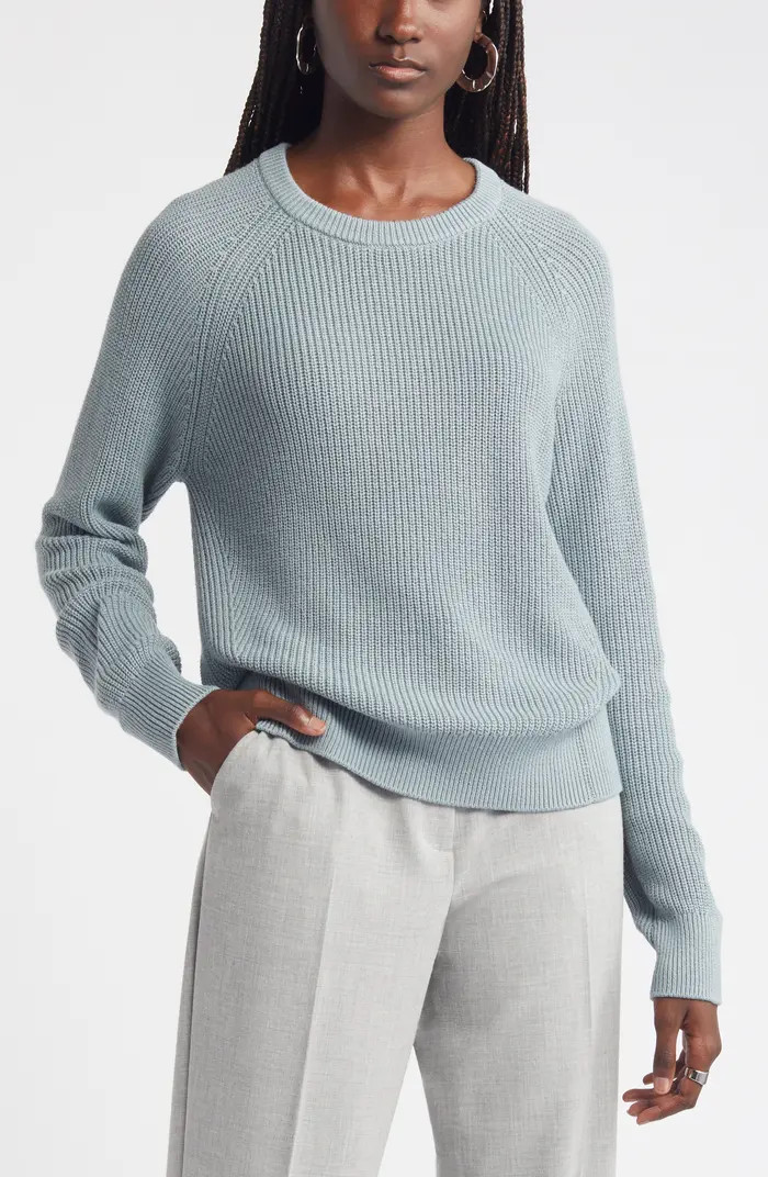 Nordstrom Cotton & Merino Wool Rib Sweater | Nordstrom | Nordstrom