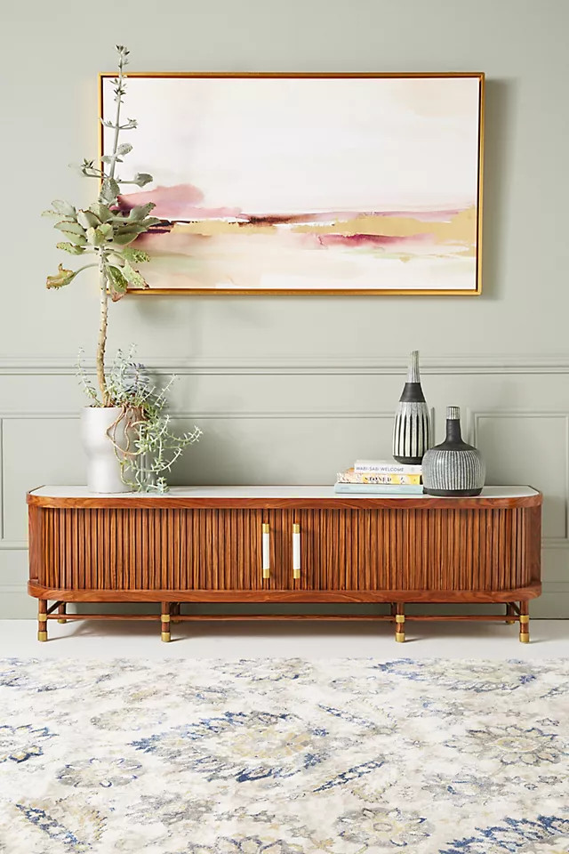 Deluxe Tamboured Media Cabinet | Anthropologie (US)