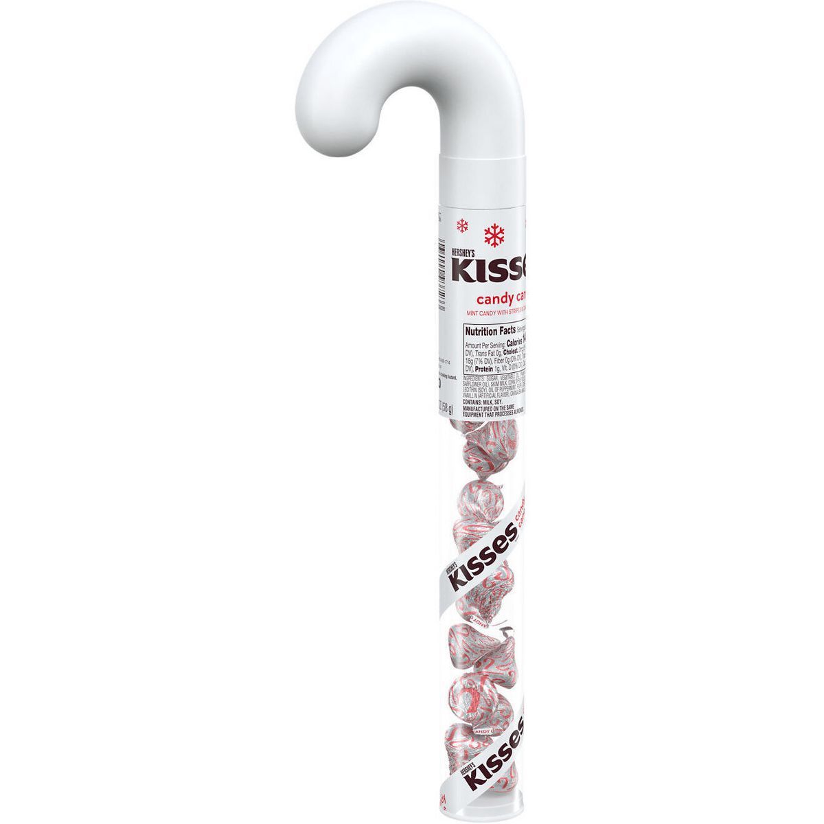 Hershey's Kisses Candy Cane Flavored Filled Cane Holiday Candy - 2.72oz | Target
