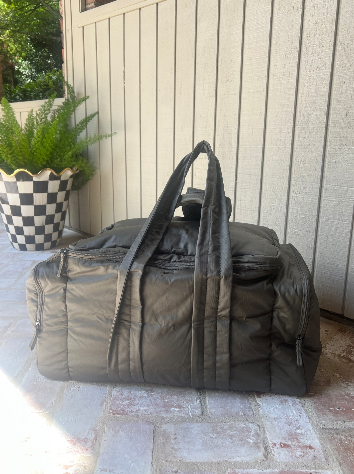 This bag is a splurge but it is THE BEST duffle bag I have ever used. The shape and compartments are 11/10!