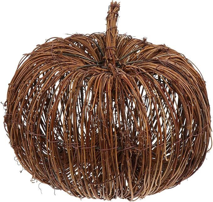 Veemoon Wicker Rattan Pumpkin Natural Grapevine Ball Pumpkins Ornament Halloween Pumpkin Rattan B... | Amazon (US)