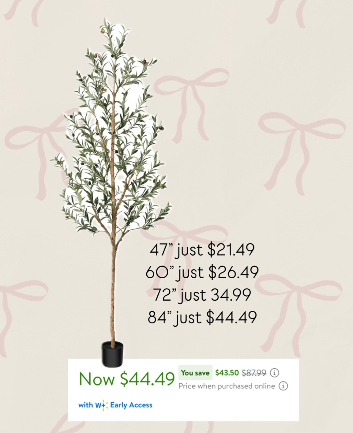 Olive tree comes in 4 heights
On major sale for Walmart Black Friday Deals!!! 

#LTKSaleAlert #LTKHome #LTKSeasonal