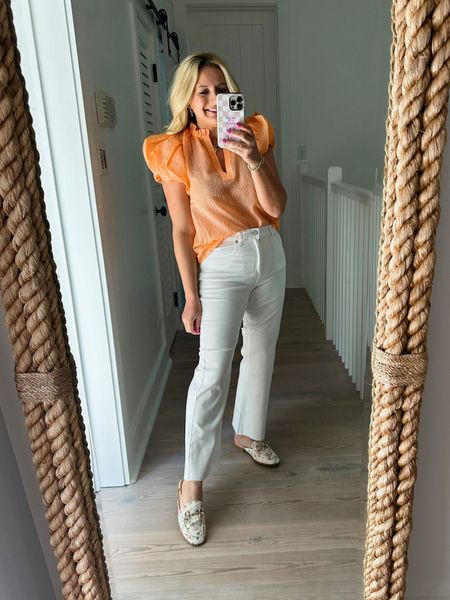 Cutest orange top for summer! Wearing a small. Code FANCY15 for 15% off 

#LTKStyleTip #LTKSeasonal #LTKFindsUnder100