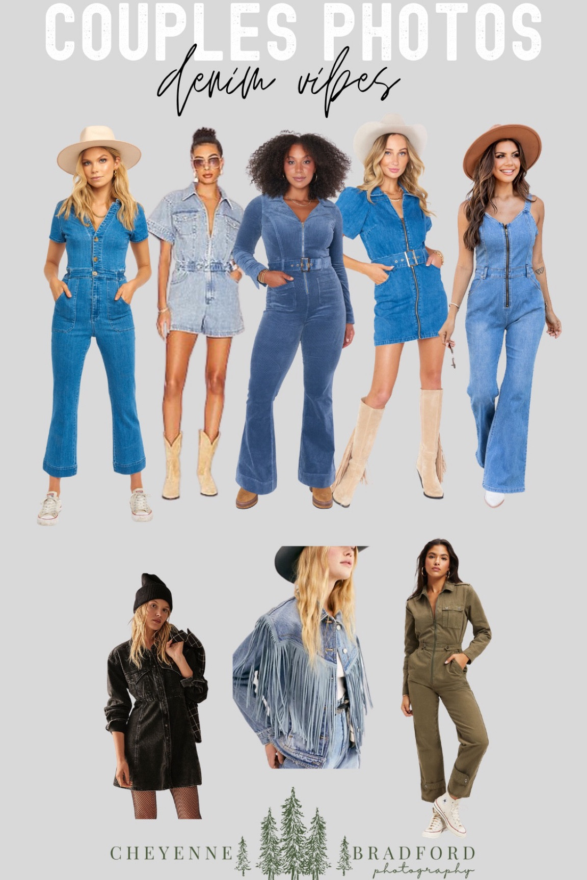 Denim vibes blue outfits couple photos family photos 
