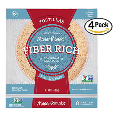 Low Carb Tortillas, 3 Net Carbs, Non-GMO Project Verified, Maria and Ricardo’s Fiber Rich Whole Whea