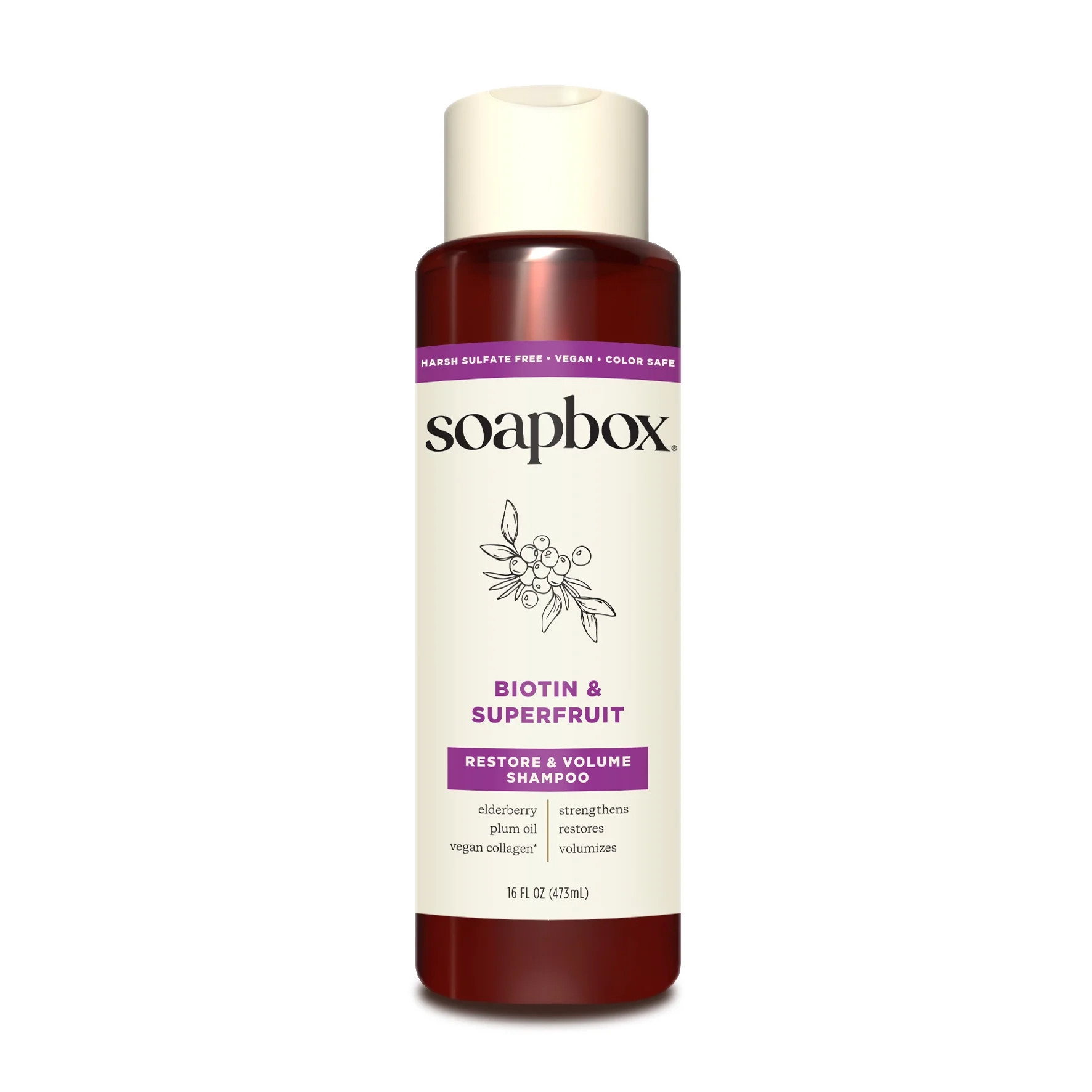 Soapbox Biotin & Superfruit Volumizing Shampoo with Elderberry and Plum Oil, 16 fl oz | Walmart (US)