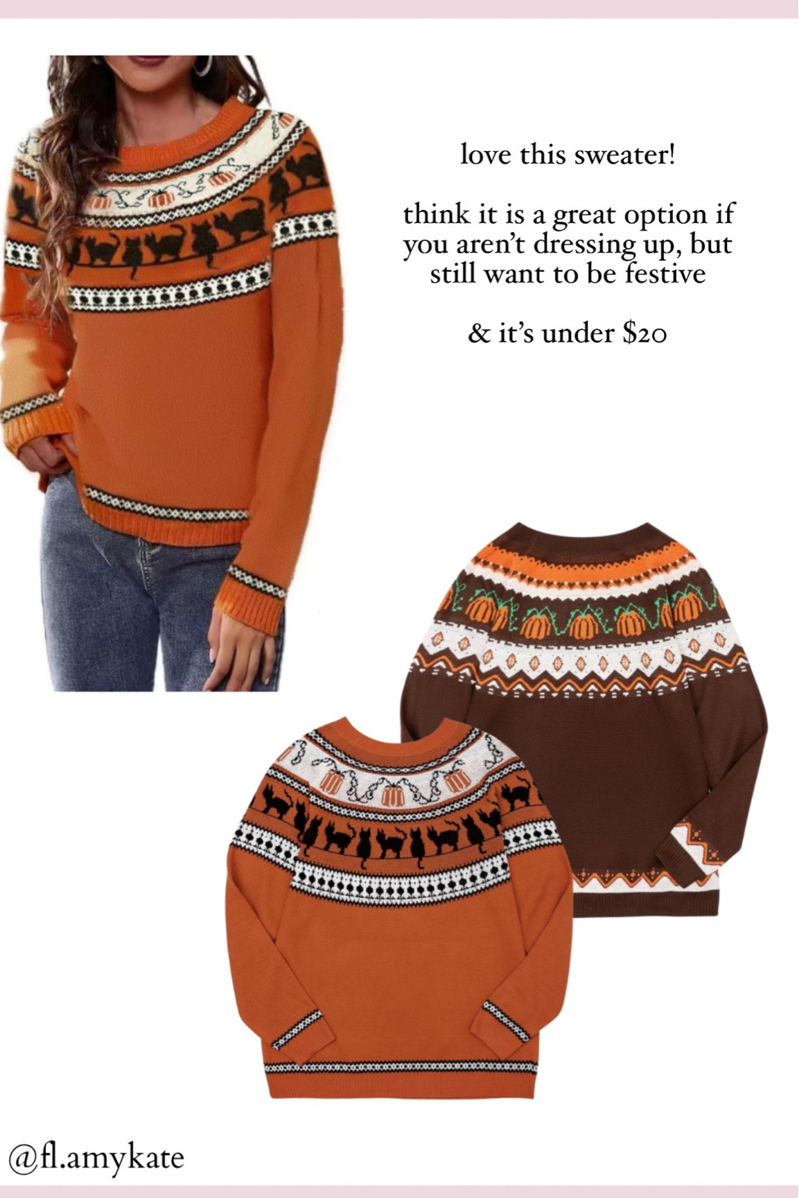 Halloween sweater | festive sweater | fall fashion | Halloween look | Amazon sweater 

#halloweenfashion #halloweensweater #amazonsweater #seasonalstyle #fallfashion #salealert 

#LTKFindsUnder50 #LTKHalloween #LTKSeasonal