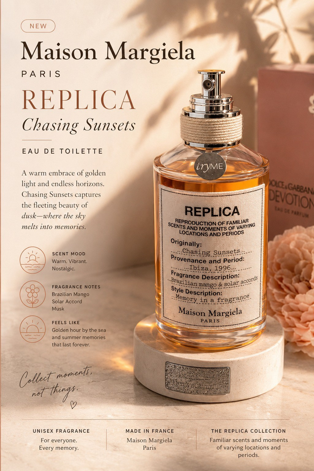 Golden hour in a bottle. ✨🌅I finally got my nose on Maison Margiela REPLICA Chasing Sunsets, and it feels like capturing the last rays of sunshine on a warm summer evening. Notes of Brazilian mango, solar accords, and soft musk create a scent that is bright, dreamy, and effortlessly beautiful.If you love fragrances that feel like vacation memories, ocean breezes, and endless sunsets, this one deserves a spot on your wishlist.What's your favorite summer-inspired fragrance? ☀️🧡

#LTKgrwm #LTKootd #LTKBeauty