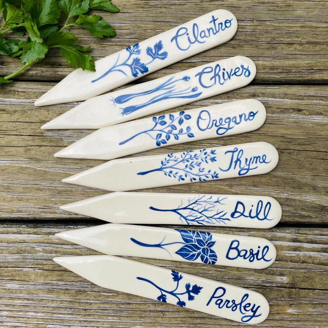 Garden Markers Herb Name Tags Gardener Gift Ceramic Garden - Etsy | Etsy (US)