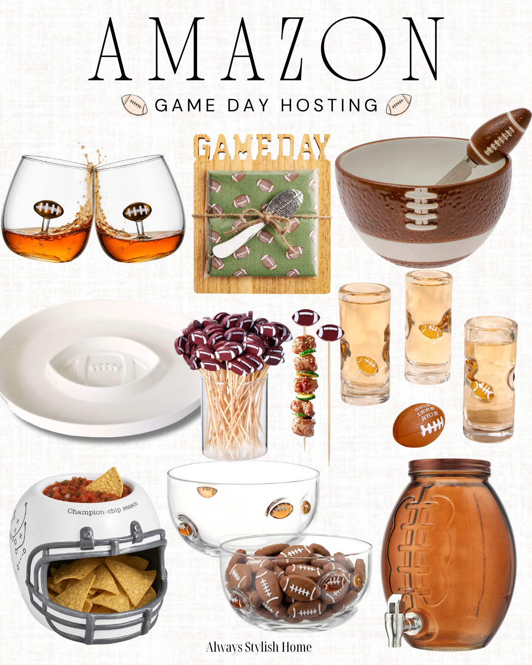 Elevate your game day with these football-themed serving dishes and drinkware! Perfect for snacks, dips, and drinks. #gameday #footballparty #amazonfinds
 

 #LTKfoodie #LTKSeasonal #LTKHome