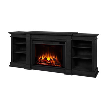 Eliot 81" Grand Electric Fireplace TV Stand in Black by Real Flame | Target