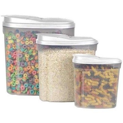 Home Basics 3 Piece Plastic Cereal Container | Target