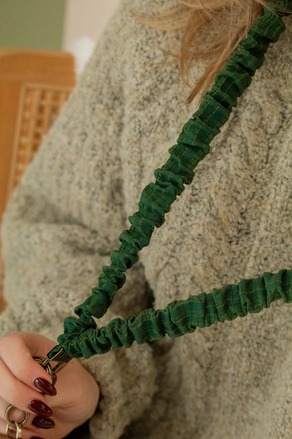 Forest Green Textured Lanyard | Shop Andi