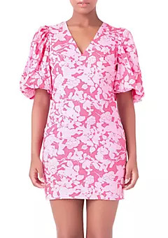 Floral Puff Sleeve Mini Dress | Belk