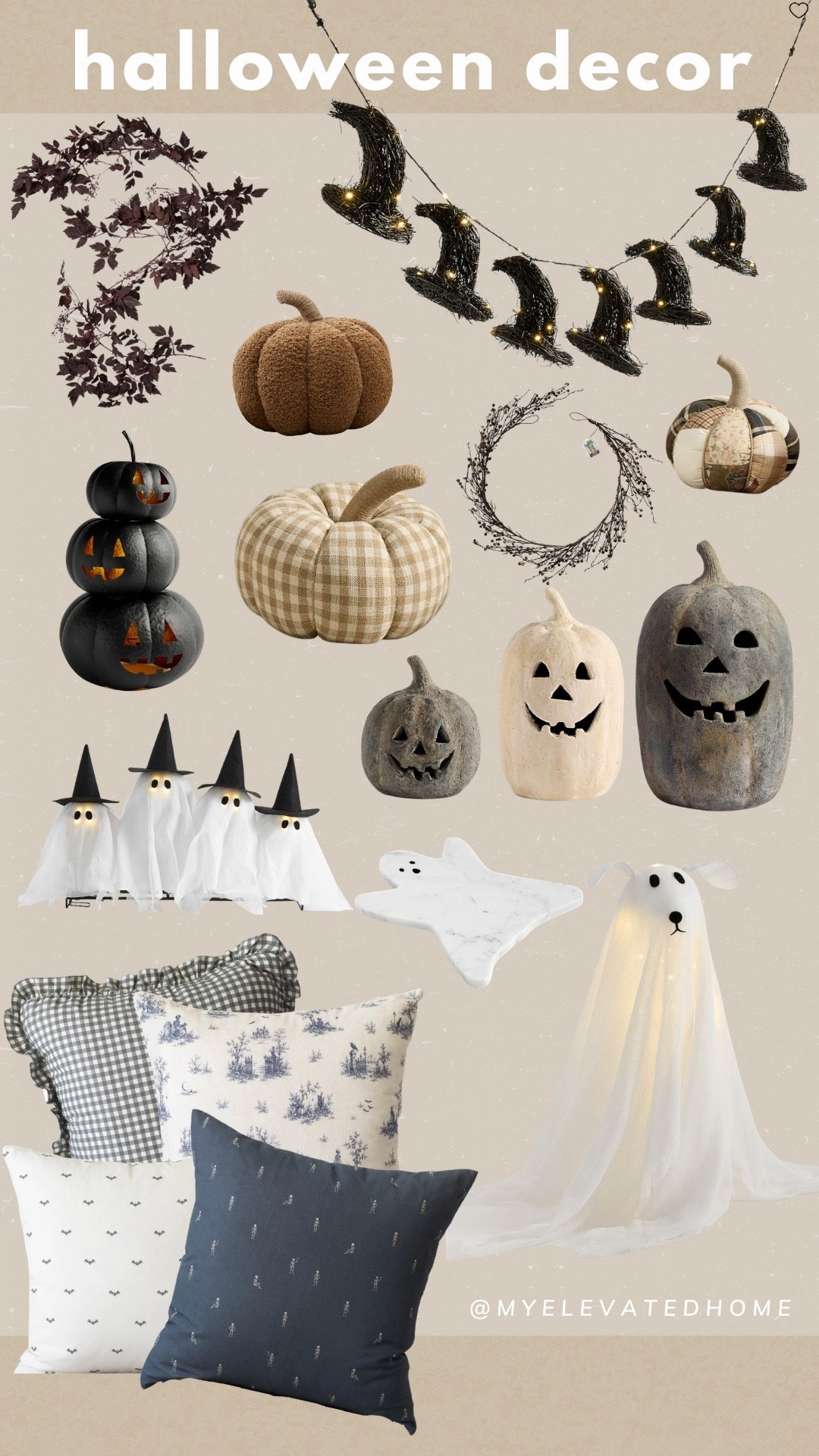 I’m not really a fan of Halloween decor because I think most it looks tacky 🤷‍♀️ but, here are some things I can get on board with. I just ordered the Skelton pillow cases, ceramic pumpkins, checkered pumpkin and the ghost dog 🐶 #halloween

#LTKHome