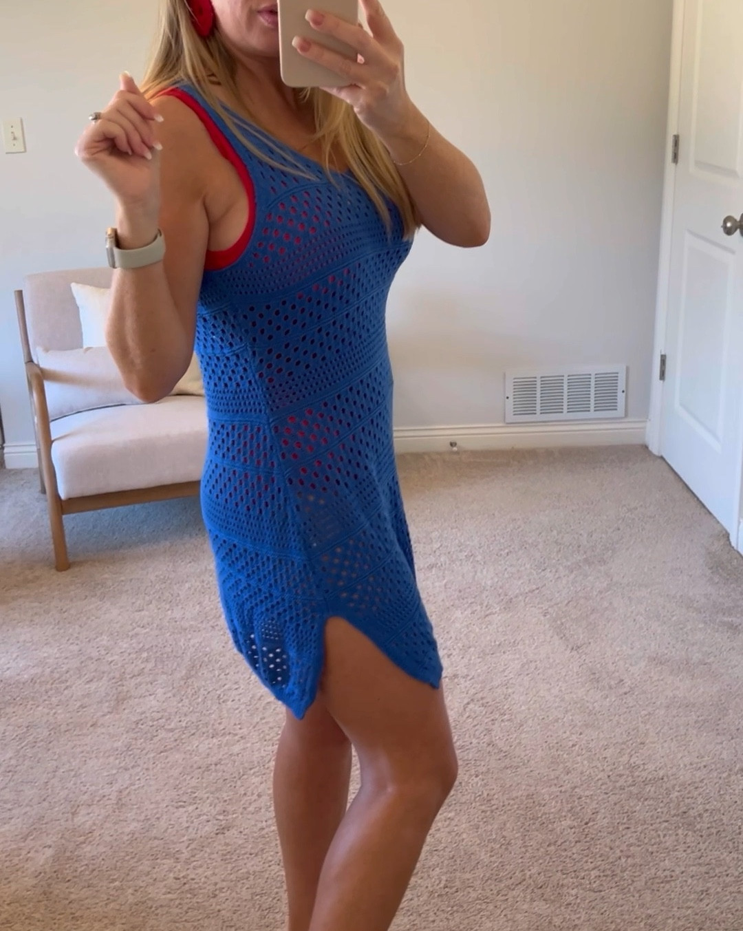 I love this blue crochet cover up from Amazon! Perfect for the 4th of July! Swim cover up dress, knit, royal blue, beach outfit #swimcoverup #dresscoverup #july4thoutfit #beachday #swimdress

#LTKSwim #LTKFindsUnder50 #LTKSeasonal