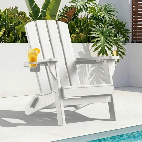 SUUNYN Folding Adirondack Chair, HDPE All-Weather Fire Pit Chairs, Plastic Adirondack Chairs with... | Walmart (US)