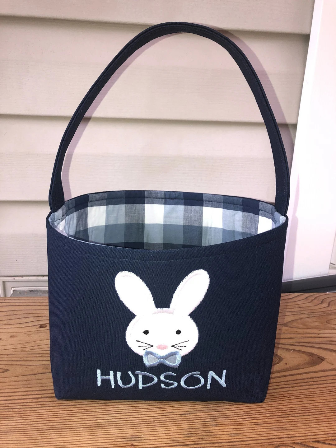 Personalized Easter Basket: Appliqued Bunny, Embroidered Name - Etsy | Etsy (US)