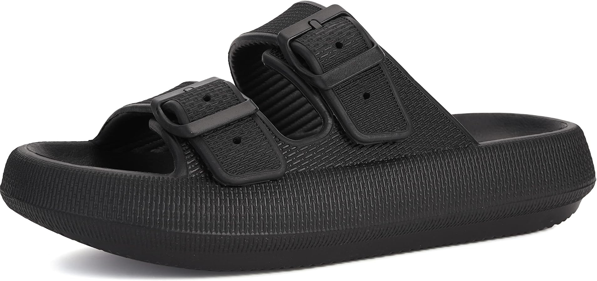 BRONAX Pillow Slippers for Women and Men | Adjustable Double Buckle Shower Slides | Cushioned Thi... | Amazon (US)