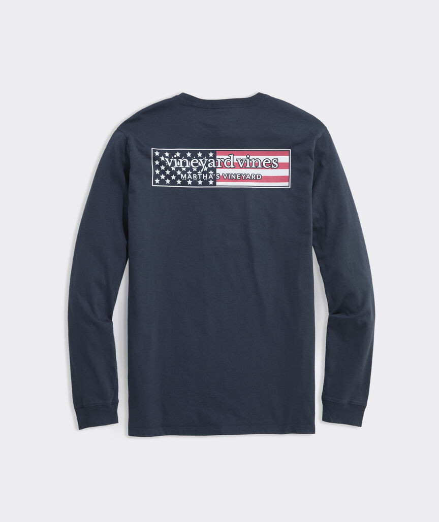 USA Logo Box Long-Sleeve Pocket Tee | vineyard vines