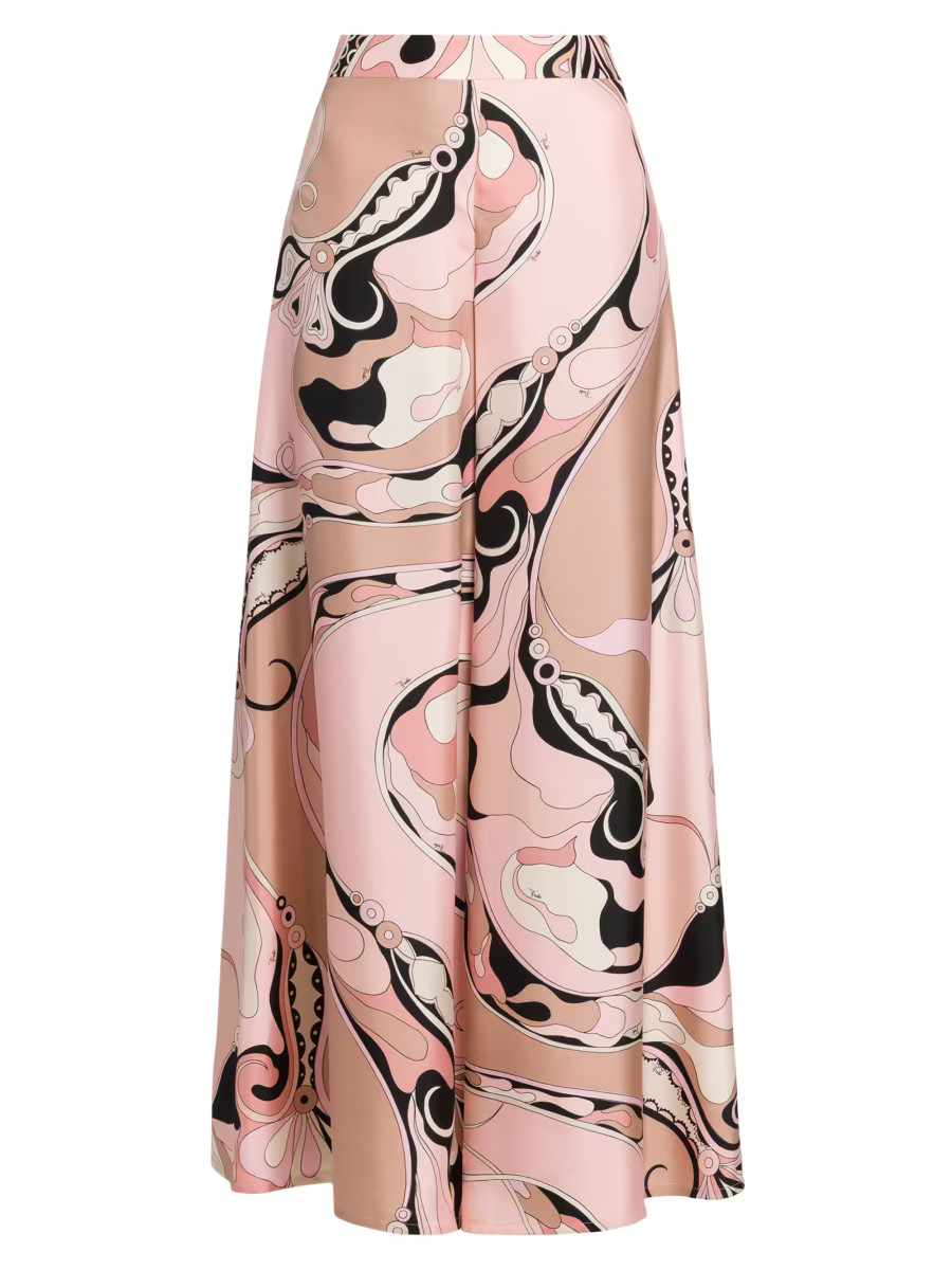 Printed Silk Twill Wide-Leg Pants | Saks Fifth Avenue
