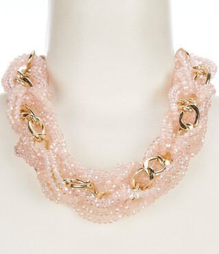 Natasha Accessories Bead & Metal Braid Link Collar Necklace | Dillard's | Dillard's