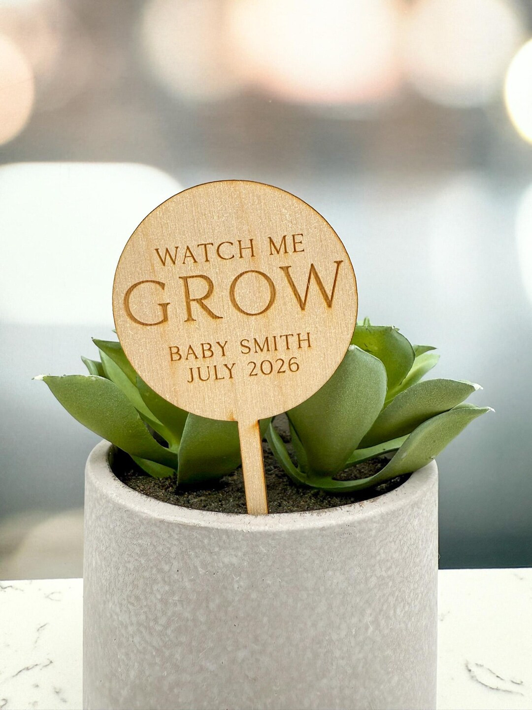 Watch me grow succulent tags, Baby shower favor, Custom wood plant stakes, Baby shower favors, *S... | Etsy (US)
