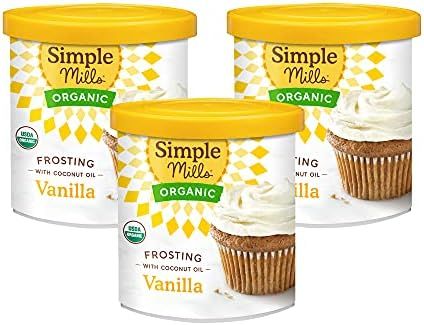 Simple Mills Organic Vanilla Frosting with Coconut Oil, Birthday Cake Frosting, Good for Baking, Nut | Amazon (US)