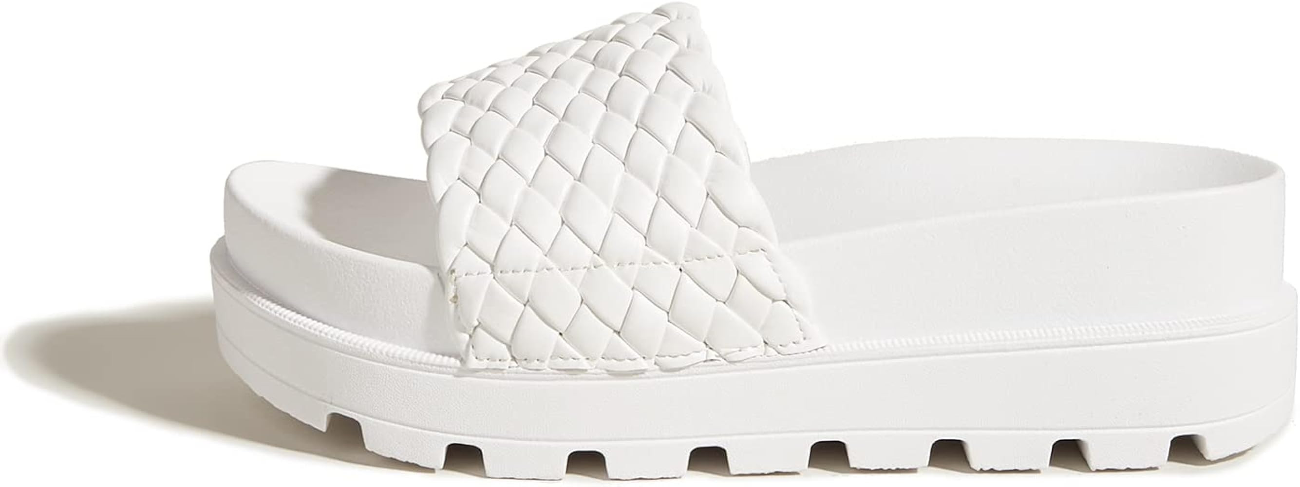 LUCKY STEP Women's Platform Sandals Flatform Slide Open Toe Casual Summer Beach Outdoor Wedge Woven  | Amazon (US)