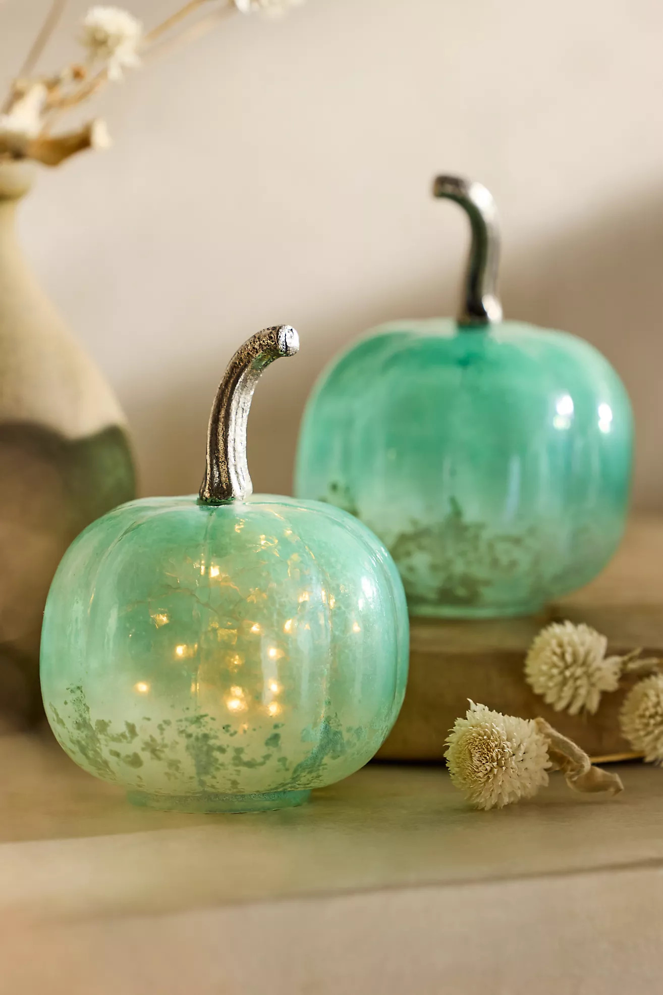 Mini Glass Pumpkins, Set of 2 | Anthropologie (US)