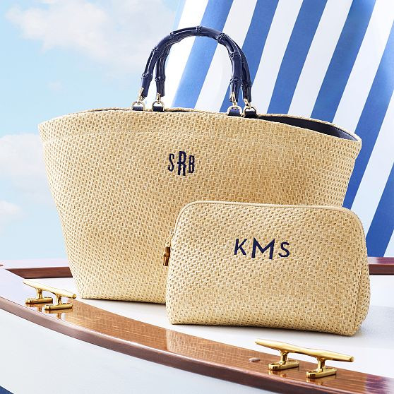 Waterproof Raffia Pouch | Mark and Graham