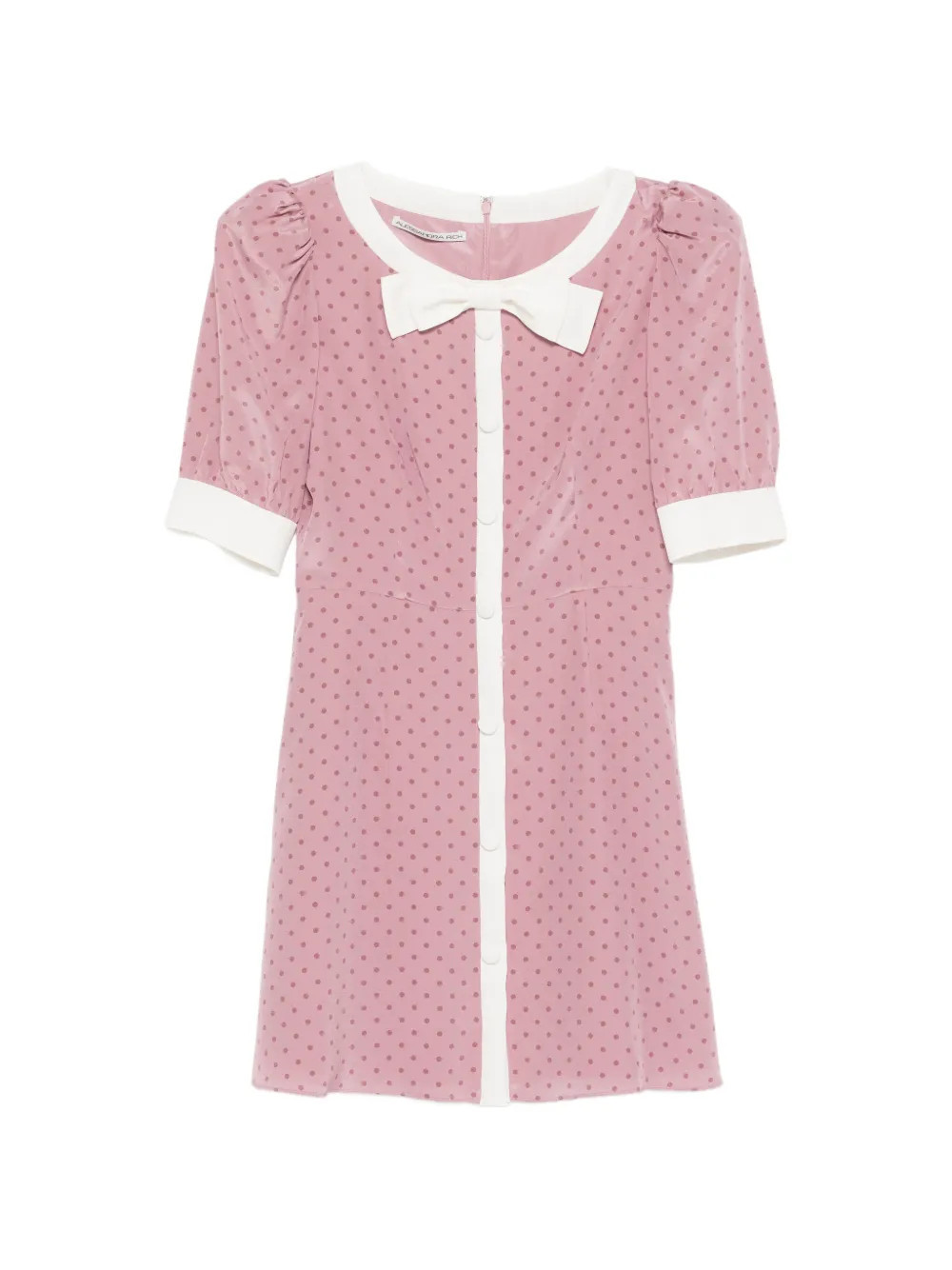 Alessandra Rich polka-dot bow-detail mini dress - Pink | Farfetch Global