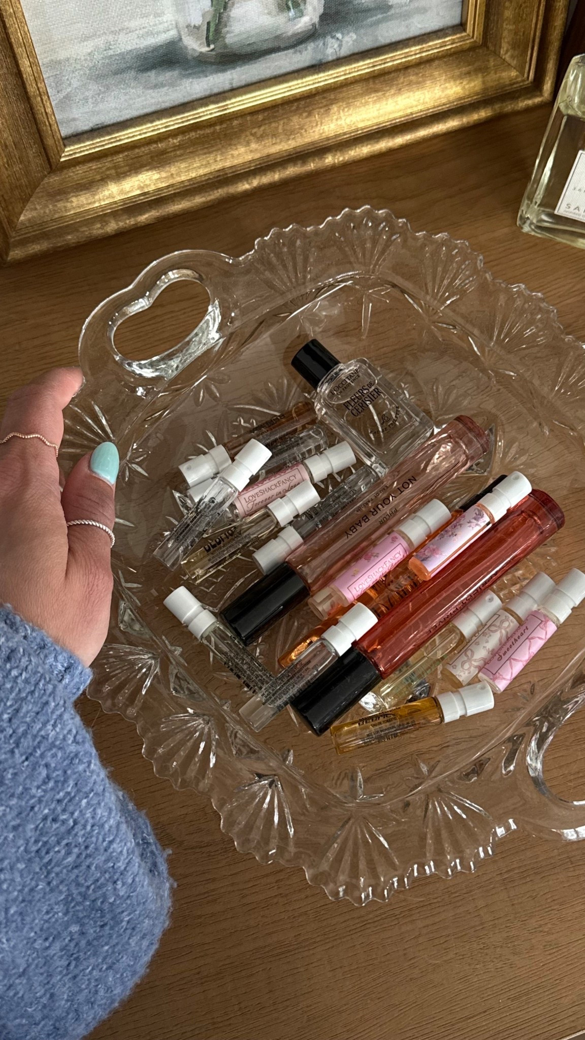 Been obsessed with purfume sets lately and this crystal dish makes it so cute to display! 

Purfume display, crystal trays, home decor

#LTKmorningroutine #LTKBeauty #LTKdayinmylife