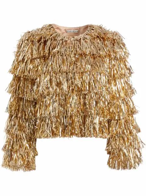 metallic fringe tinsel jacket | Farfetch (US)