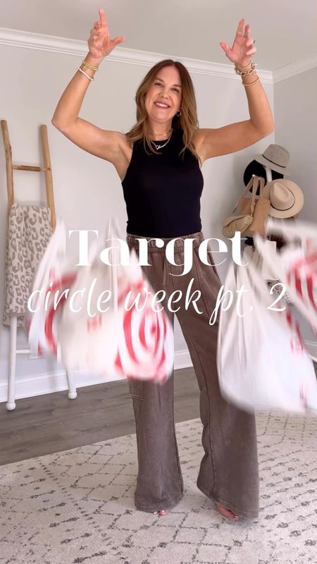 ⚠️TARGET FOR THE WIN…again! These graphic tees, tanks, dresses and sandals are all 30% off 🥳
Cargo joggers (from the beginning of video) medium 
Beige cargo pants small
Mock neck top medium (need a small)
NYC graphic tee small
Linen pants small
Crew neck tank medium 
Denim shorts 4, stay TTS
Gauze blouse medium (could have done a small)
Linen blouse medium 
Linen shorts small 

Target haul, target unboxing, target try on, target style, wide leg linen pants, look for less, boho blouse, denim shorts, casual date night outfit casual spring outfits, casual spring dresses, vacation outfit, NYC graphic tee, wide leg cargo lounge pants, what to wear, how to style, platform sandals, look for less, affordable fashion haul, outfit reel

#LTKVideo #LTKxTarget #LTKSeasonal