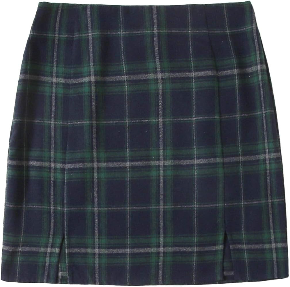 Women's Plaid Skirt High Waist Split Front Zip Up Mini Bodycon Skirt | Amazon (US)