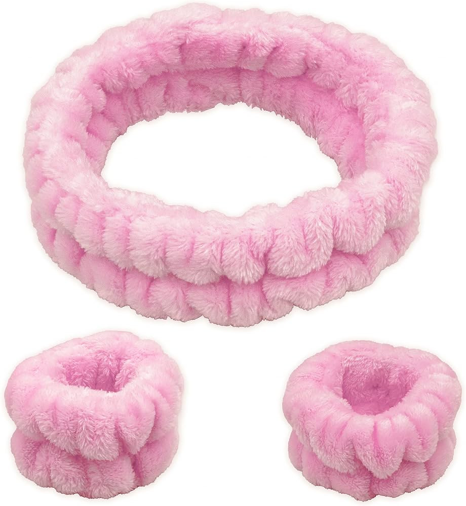 FROG SAC Spa Headband and Wristbands for Face Washing, Fuzzy Skincare Headbands for Women, Soft M... | Amazon (US)