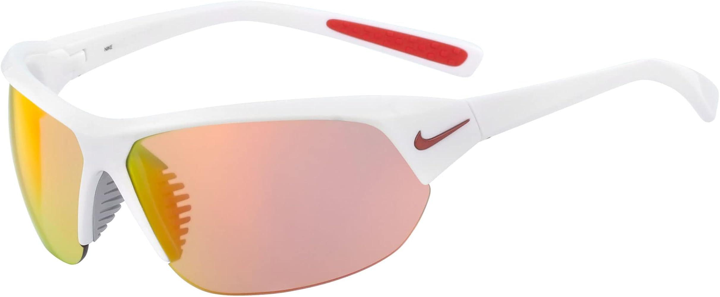 Nike EV1125-106 Skylon Ace Sunglasses Shiny White Frame Color, Grey with Red Mirror Lens Tint | Amazon (US)
