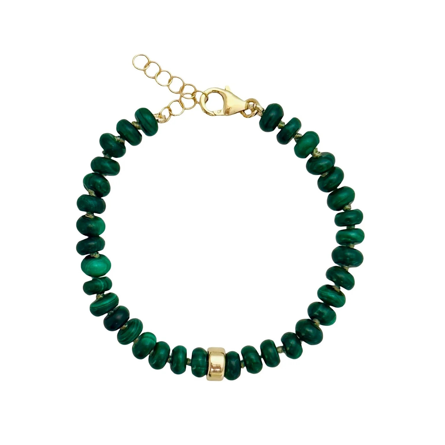 Chunky malachite beaded bracelet | Becket + Quill