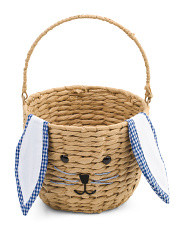 10in Paper Easter Bunny Basket With Gingham Ears | Baskets & Storage | Marshalls | Marshalls