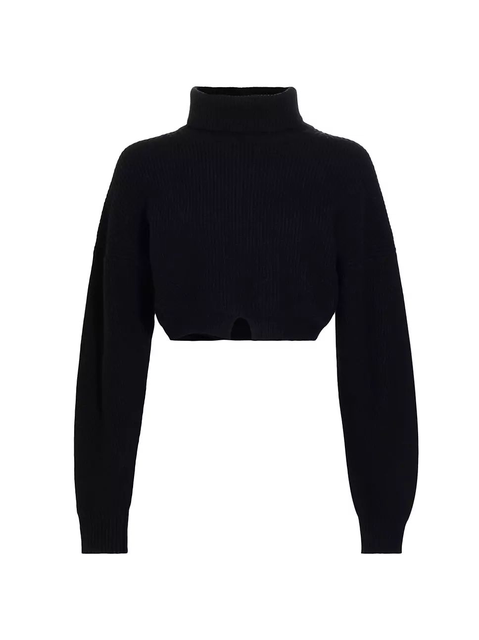 Wool Rib-Knit Turtleneck Crop Sweater | Saks Fifth Avenue