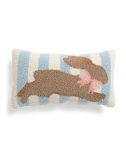 9x16 Hooked Striped Chocolate Bunny Pillow | TJ Maxx