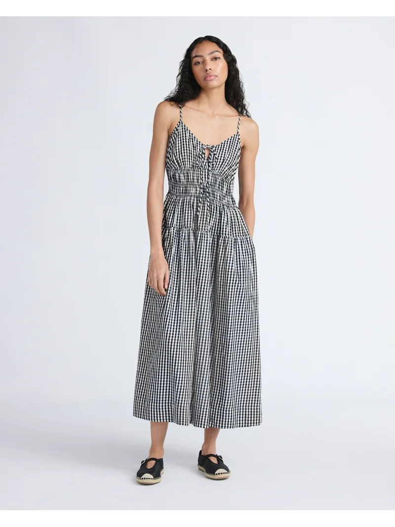 Free Assembly Women's and Women's Plus Smocked Cotton Maxi Dress, Sizes XS-4X | Walmart (US)